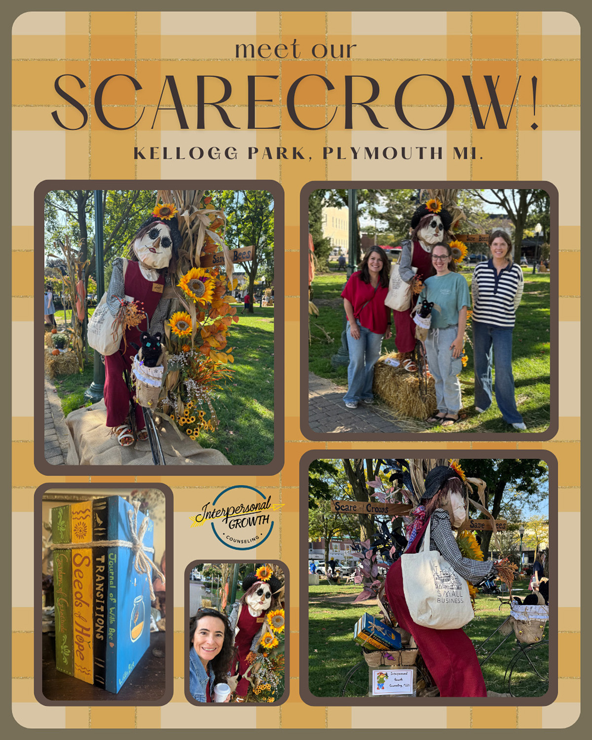 scarecrow in downtown plymouth